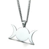 Triple Goddess Crescent Moon Necklace