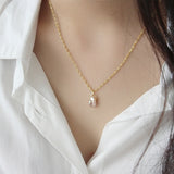 Water Ripple Chain Baroque Pearl Necklace