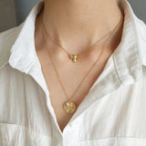 Bee and bee plate necklace