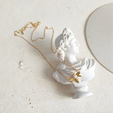 Bee and bee plate necklace